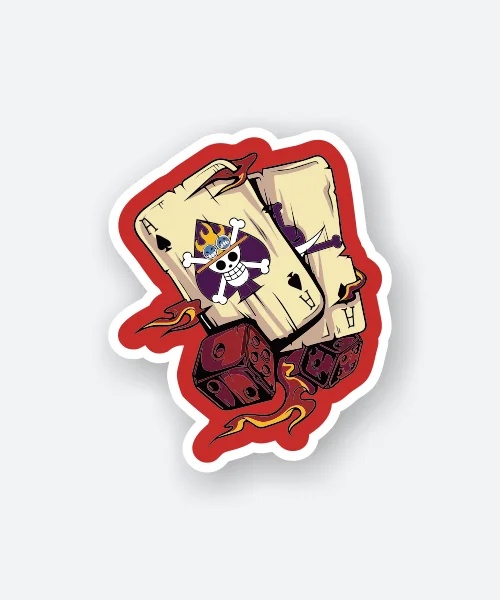 Gambling Ace And Dice Sticker