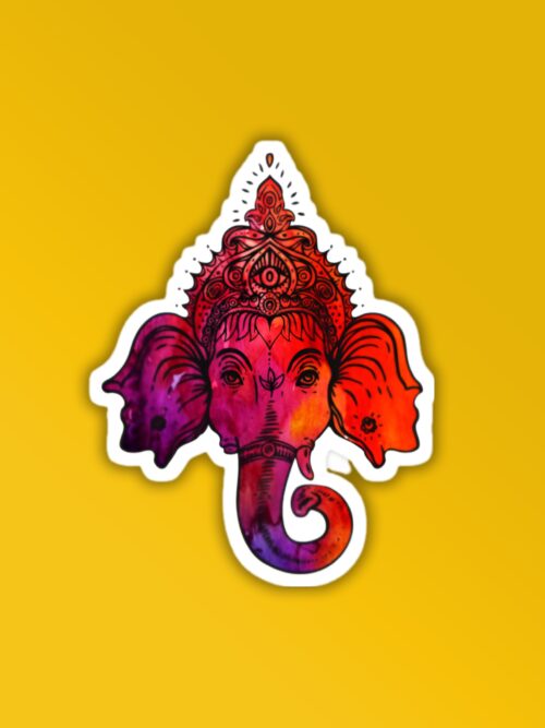Ganesha Multicolour   Laptop Mobile Sticker