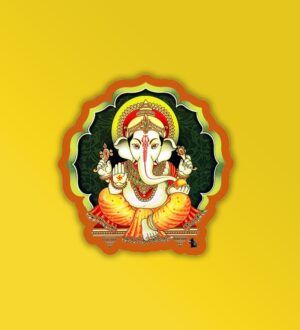 Ganesha Yellow   Laptop Mobile Sticker