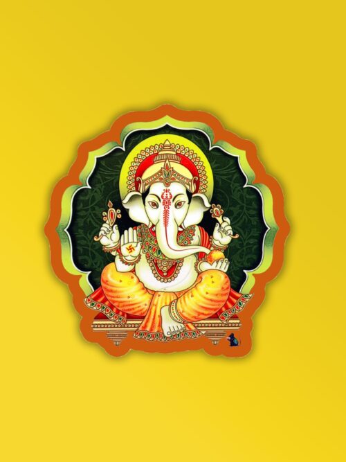 Ganesha Yellow   Laptop Mobile Sticker