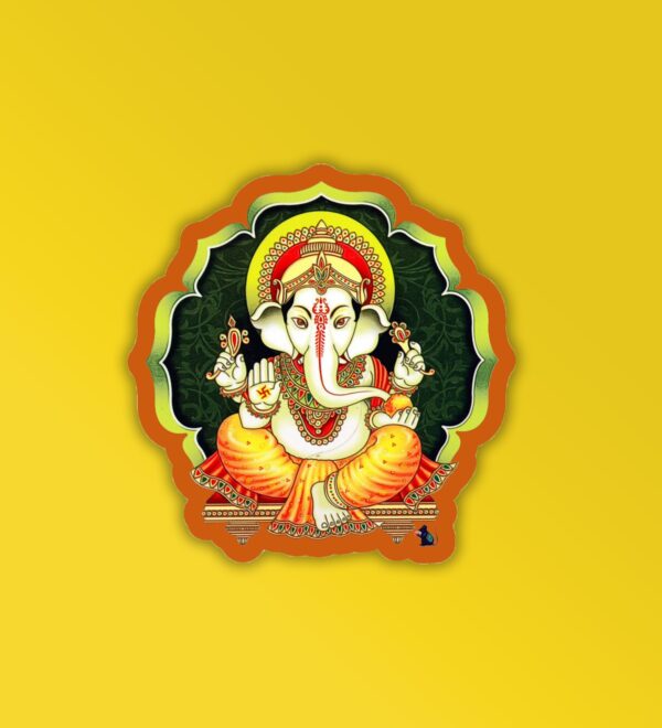 Ganesha Yellow Laptop Mobile Sticker Ganesha Yellow Laptop Mobile Sticker