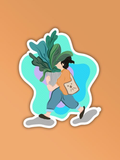 Gardener Girl Laptop Mobile Stickers