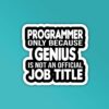 Genius Programmer Coding Sticker
