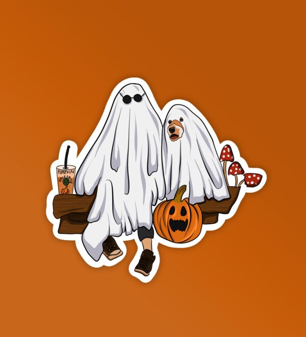 Ghost Friends Halloween Laptop And Mobile Sticker Ghost Friends Halloween Laptop And Mobile Sticker