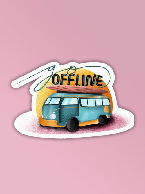 Go Offline Laptop Mobile Stickers