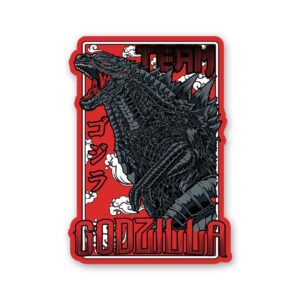 Godzilla Majestic Black Red Sticker