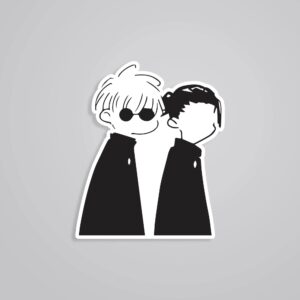 Gojo And Geto In Black Anime Stickers Gojo And Geto In Black Anime Stickers