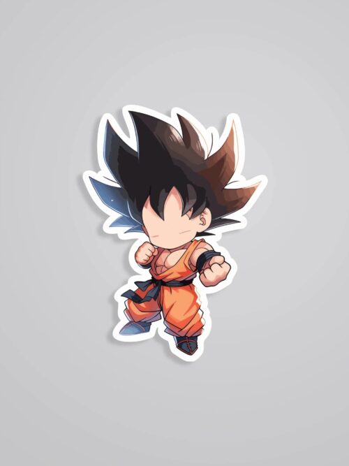 Goku Chibi Fighting Stance Anime Stickers