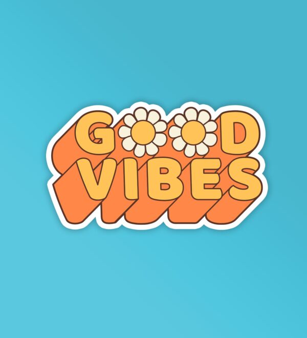 Good Vibes Retro Mobile Laptop Sticker Good Vibes Retro Mobile Laptop Sticker