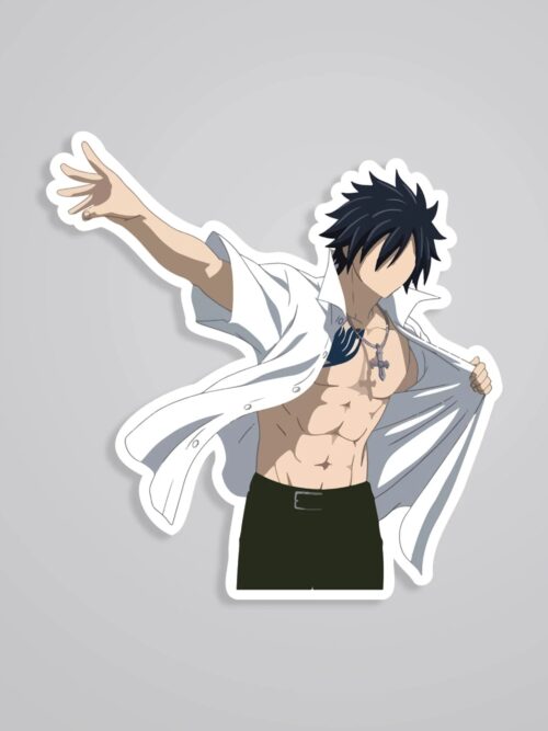Gray Fullbuster Shirtless Anime Stickers