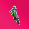 Green Motocross Bike Sticker