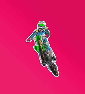 Green Motocross Bike Sticker Green Motocross Bike Sticker