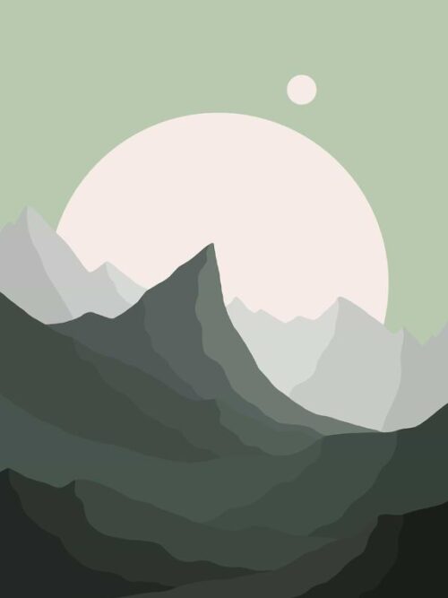Green Land Peak Spring Vibes Poster