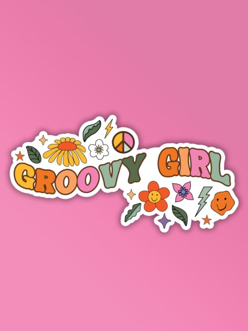 Groovy Girl Laptop Mobile Stickers