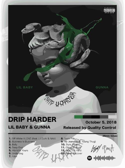 Gunna And Lil Baby Drip Harder Music Poster