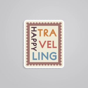 Happy Travelling Post Stamp Travels Stickers