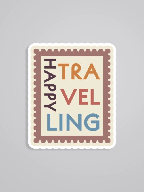 Happy Travelling Post Stamp Travels Stickers