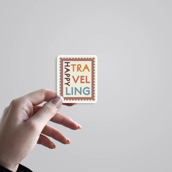 Happy Travelling Post Stamp Travels Stickers