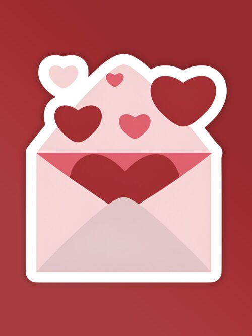 Heart Mail   Laptop Mobile Stickers