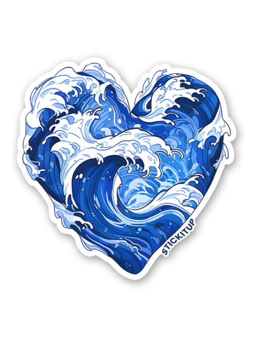 Heart Shaped Wave Sticker