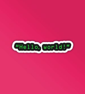 Hello World Programmer Coding Sticker
