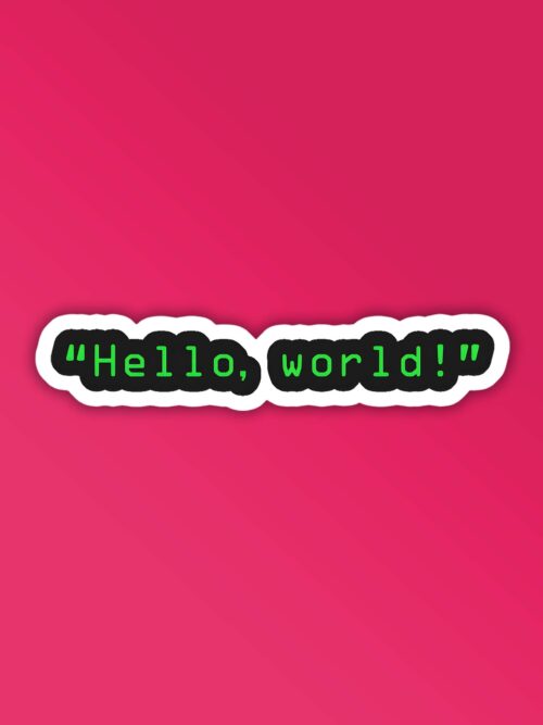 Hello World Programmer Coding Sticker