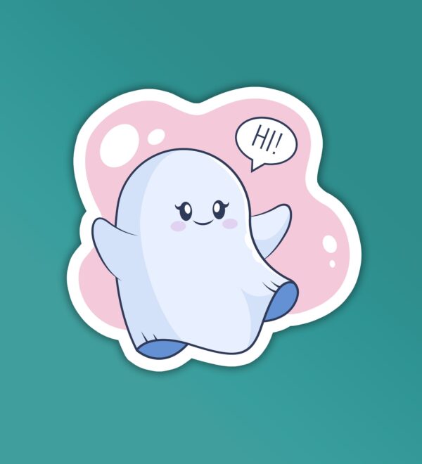 Hi Cute Ghost Laptop And Mobile Stickers Hi Cute Ghost Laptop And Mobile Stickers