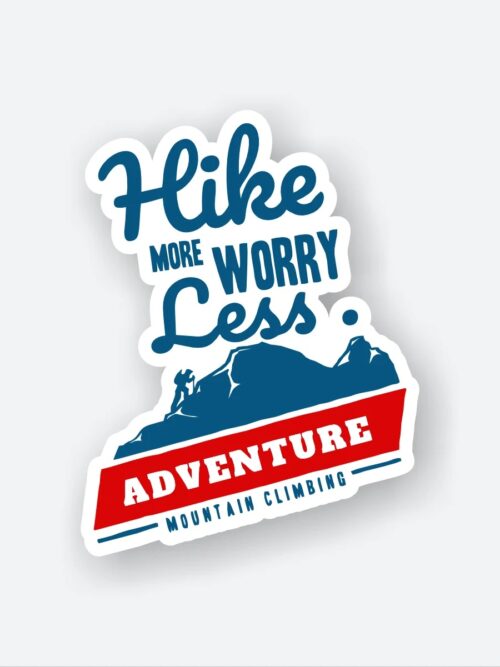 Hike More Worry Less Sticker