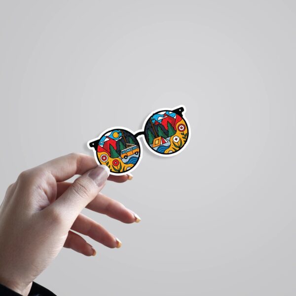 Hippie Glasses Travels Stickers