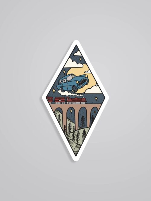 Hogwarts Train Flying Ford Movies Stickers