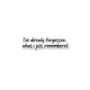 I Have Already Forgotten Sticker