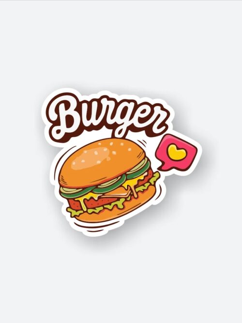 I Love Burger Sticker
