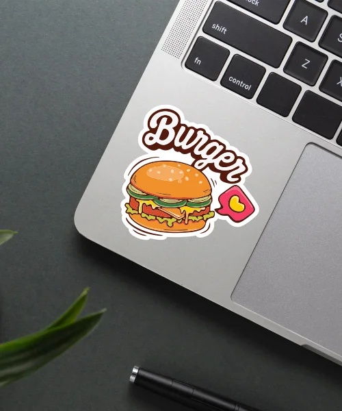 I Love Burger Sticker