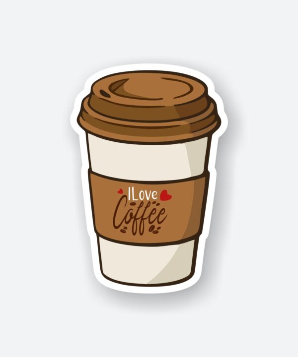 I Love Coffee Sticker I Love Coffee Sticker