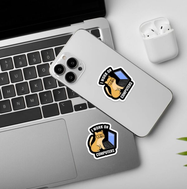 I Work On Computers Programmer Coding Sticker I Work On Computers Programmer Coding Sticker