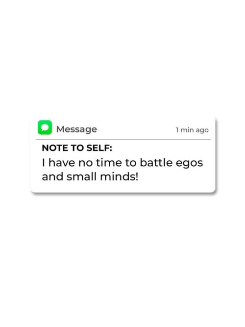 I Have No Time To Battle Egos Sticker
