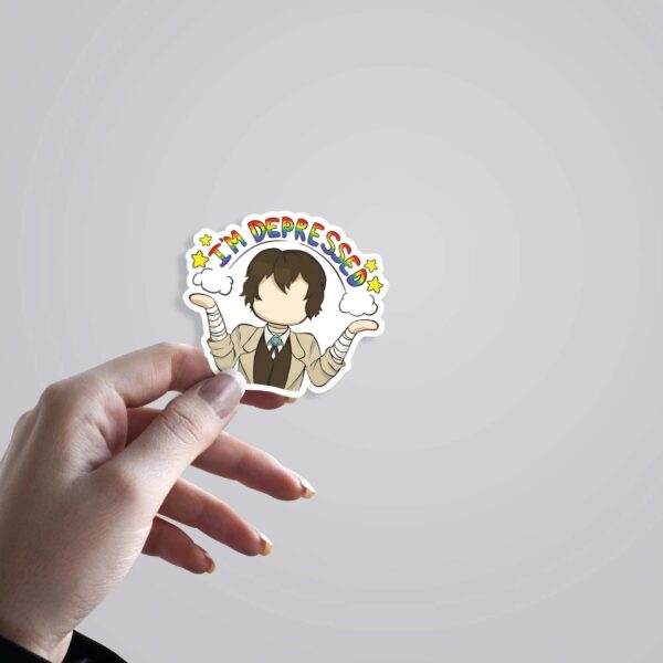 Im Depressed Dazai Anime Stickers