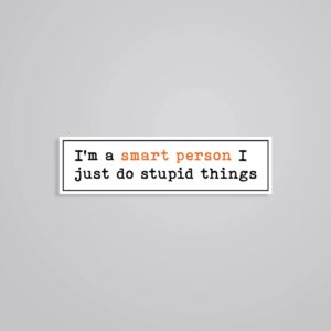 Im A Smart Person I Do Stupid Things Witty Stickers