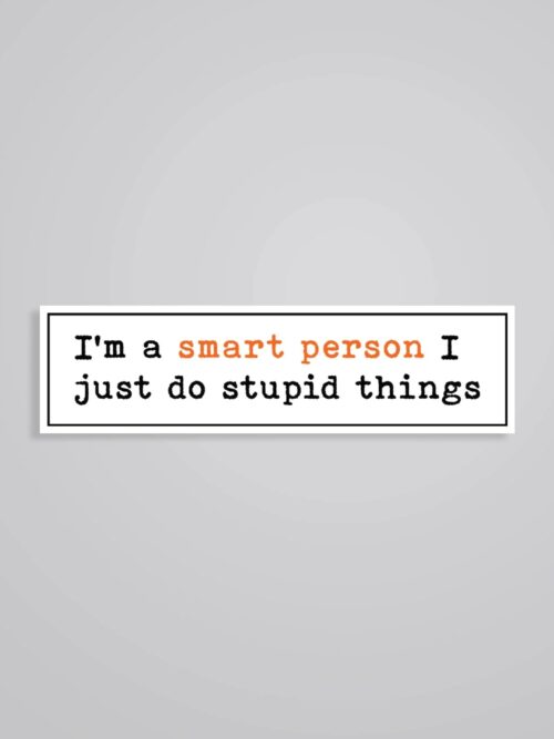 Im A Smart Person I Do Stupid Things Witty Stickers