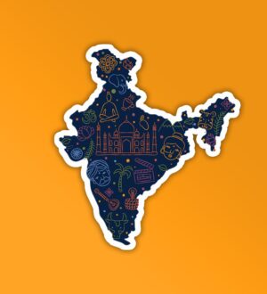 India Cultural Map Laptop Mobile Stickers India Cultural Map Laptop Mobile Stickers