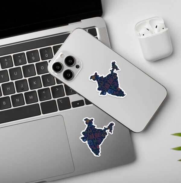 India Cultural Map Laptop Mobile Stickers India Cultural Map Laptop Mobile Stickers