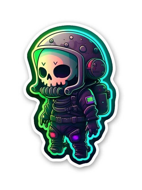 Interstellar Explorer Skeleton Sticker