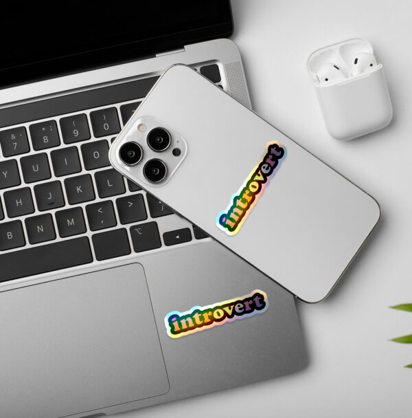 Intovert Holographic Laptop Mobile Sticker Intovert Holographic Laptop Mobile Sticker
