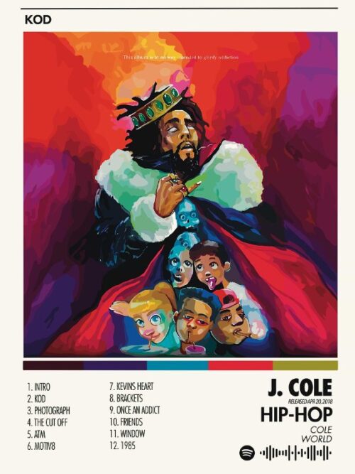 J Cole KOD Music Poster
