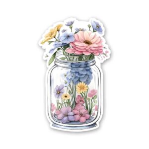 Jar Filled With Flowers Sticker Jar Filled With Flowers Sticker