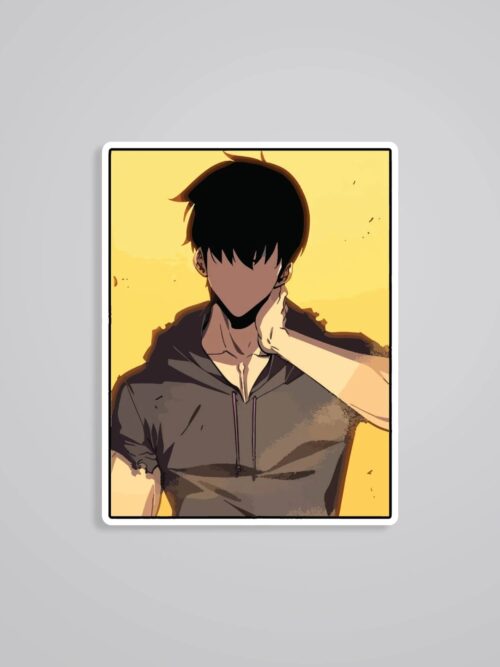 Jin Woo Minimalist In Yellow Anime Stickers