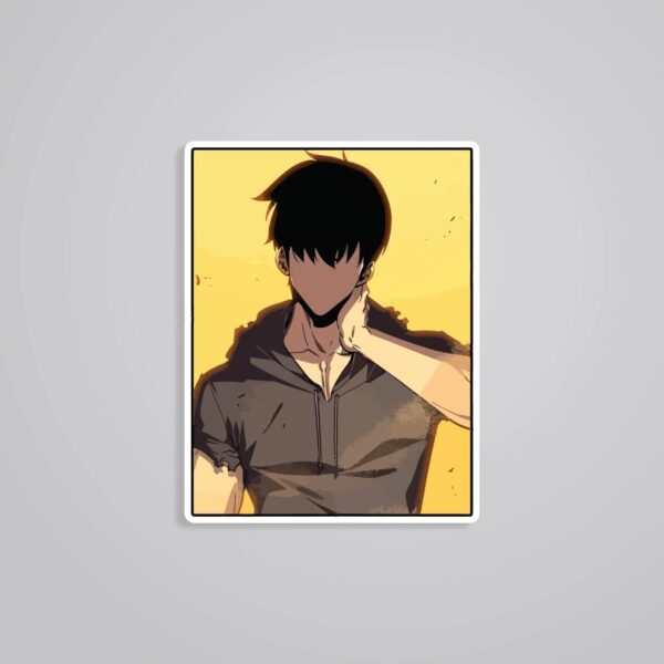 Jin Woo Minimalist in Yellow Anime Stickers_1 Jin Woo Minimalist In Yellow Anime Stickers