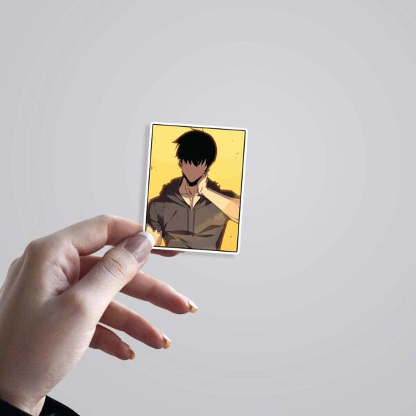 Jin Woo Minimalist in Yellow Anime Stickers_2 Jin Woo Minimalist In Yellow Anime Stickers