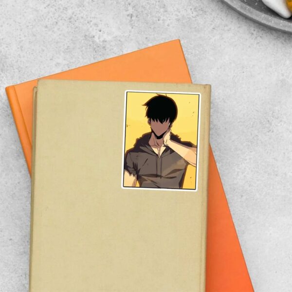 Jin Woo Minimalist in Yellow Anime Stickers_3 Jin Woo Minimalist In Yellow Anime Stickers