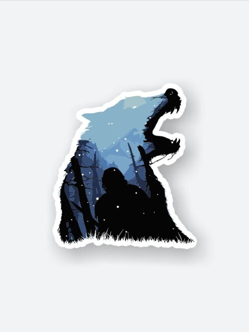 John Snow Wolf Sticker